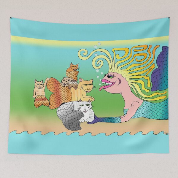 Item preview, Mermaid and her pile of mercats designed and sold by Nancy Haven.