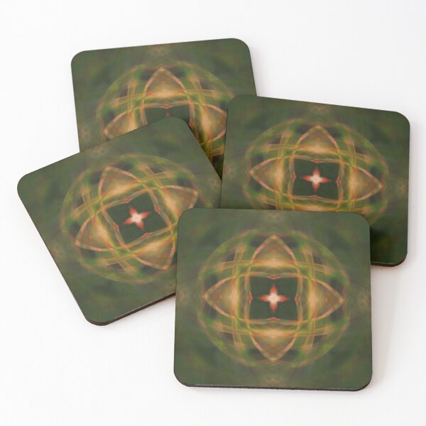 Item preview, Glowing green plaid blossom #1 designed and sold by silverwheelarts.