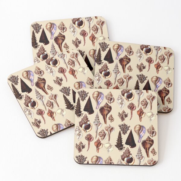 Item preview, Sea Shell Collection, Vintage Drawings. Natural tones, browns and pinks. Beautiful Conch and Murex Shells designed and sold by Orianah.