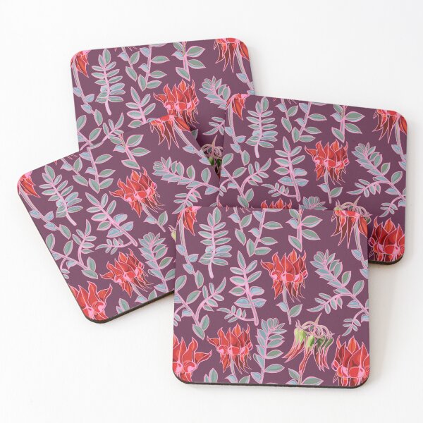 Item preview, Modern Australian Sturt Desert Pea Pattern designed and sold by Sketchbook Designs.