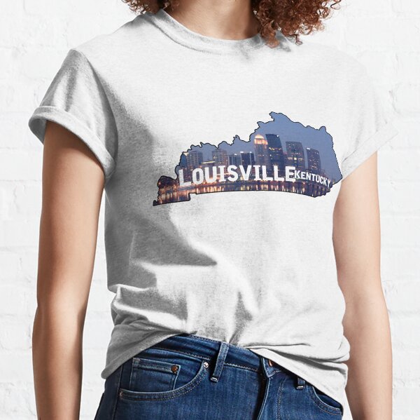 Louisville KY American Flag Skyline Distressed' Unisex Crewneck