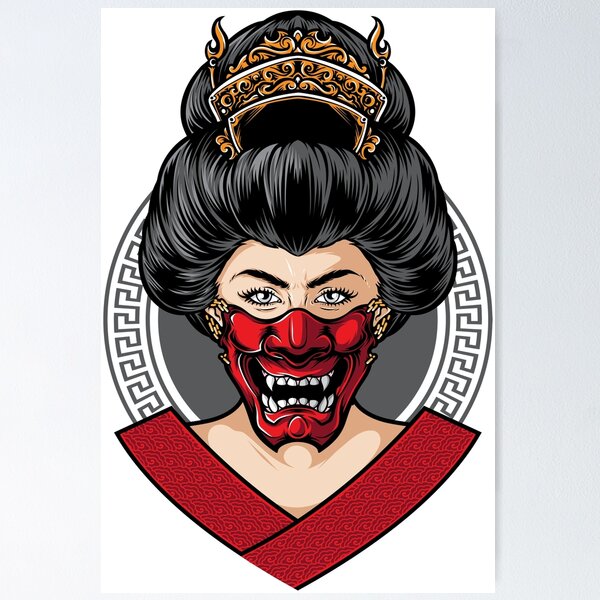 Hannya Smile Now Cry Later - Unique & Modern Ready to Hang Canvases