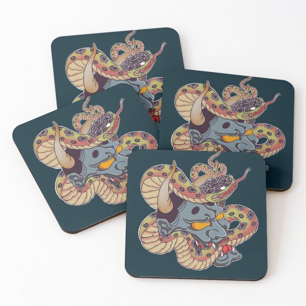 Item preview, Japanese Oni Mask Demon Yakuza Tattoo designed and sold by KerlZ.