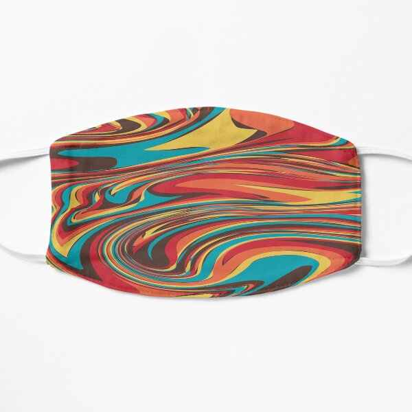 Geometric Colourful Psychedelic Ripple Pattern Flat Mask