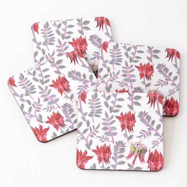Item preview,  Australian Sturt Desert Pea Pattern - Red and White designed and sold by Sketchbook Designs.