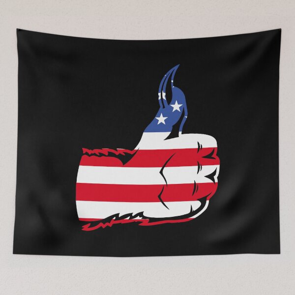 Item preview, Werewolf Thumbs Up USA American Flag Hand Gesture Wolfman designed and sold by BEAST NYC.