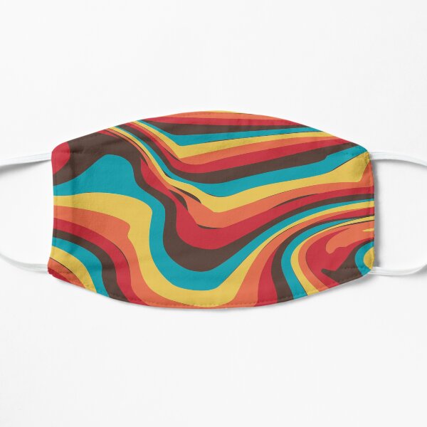 Geometric Colourful Psychedelic Ripple Pattern Flat Mask
