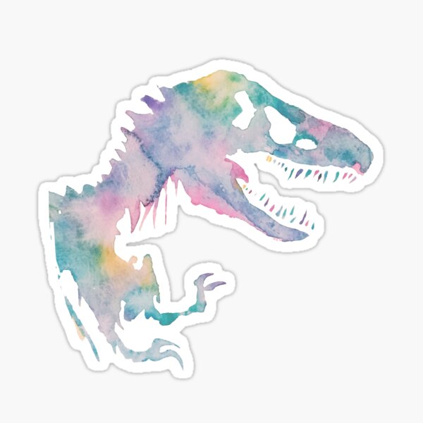 Watercolor Jurassic (white)  Sticker