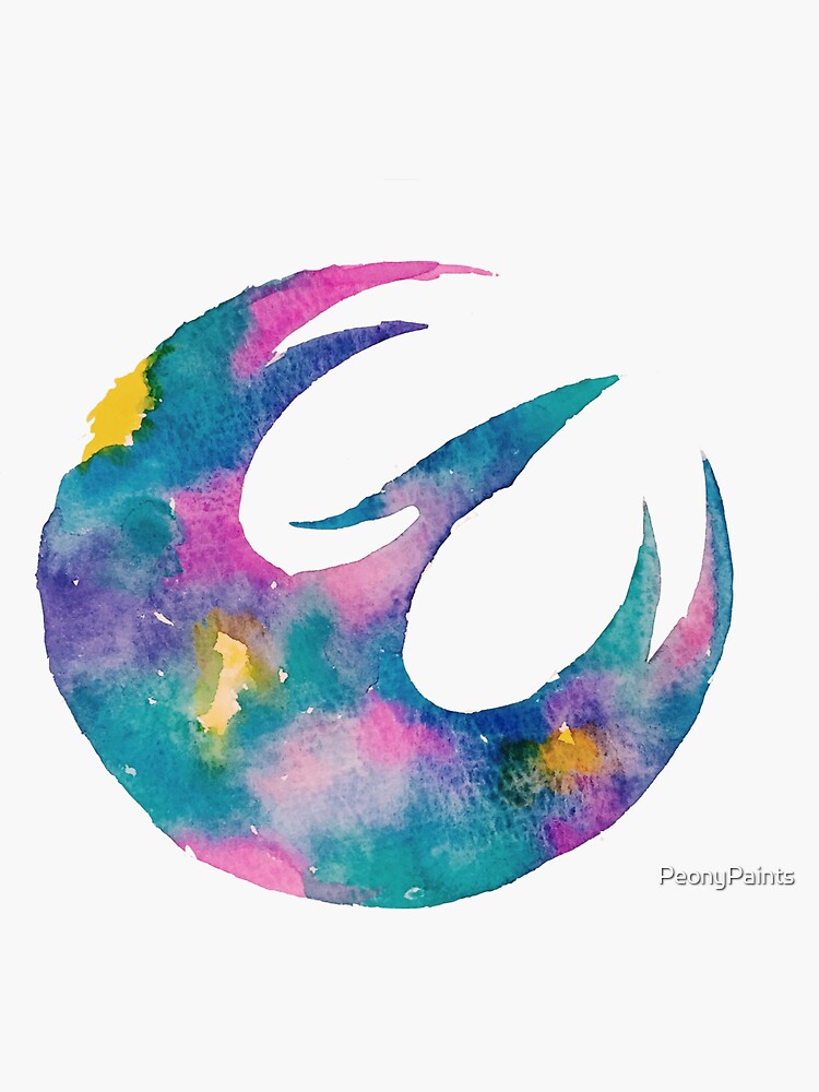 Imagen 3 de 3, Pegatina con la obra Acuarela Sabine (negra), diseñada y vendida por PeonyPaints.