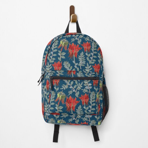 Item preview, Elegant Australian Sturt Desert Pea Pattern - Red and Blue designed and sold by Sketchbook Designs.