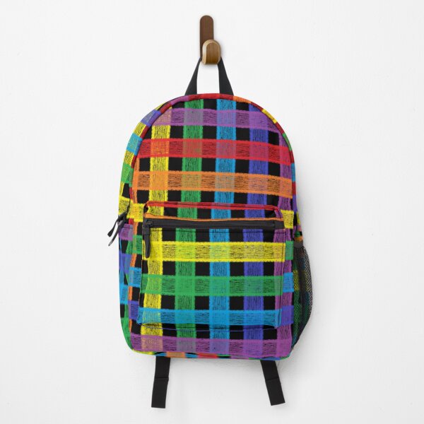 Item preview, Rainbow Plaid Black designed and sold by lornakay.