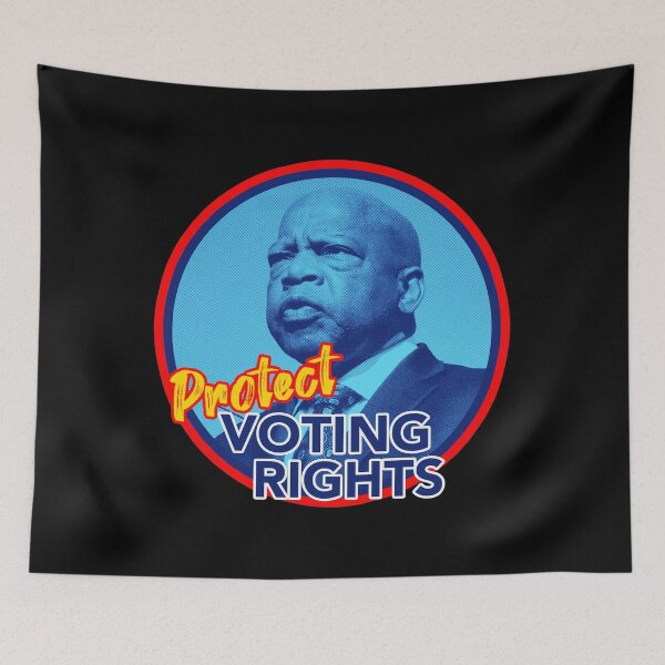 Item preview, John Lewis - Protect Voting Rights (red white blue) designed and sold by Thelittlelord.