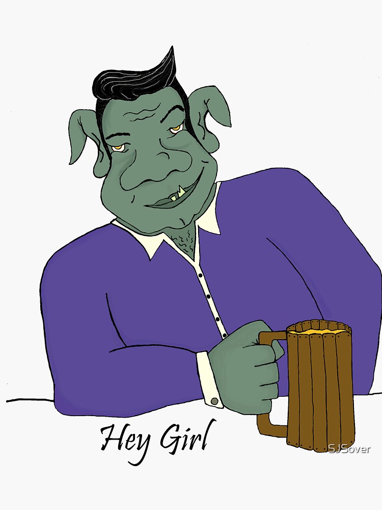 Thumbnail 3 of 3, Sticker, Flirty Troll designed and sold by SJSover.