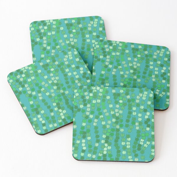 Item preview, Vines Design Fondo azul con 3 tonos de verde designed and sold by DesignsByMuriel.