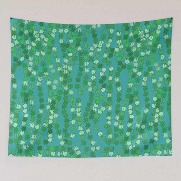 Item preview, Vines Design Fondo azul con 3 tonos de verde designed and sold by DesignsByMuriel.