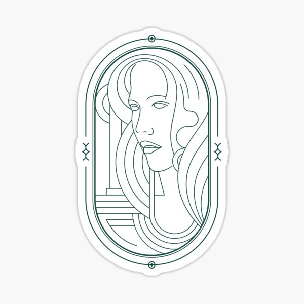 Vista previa del artículo con la obra «Silueta de mujer de arte abstracto línea vintage», diseñado y vendido por gugenia.