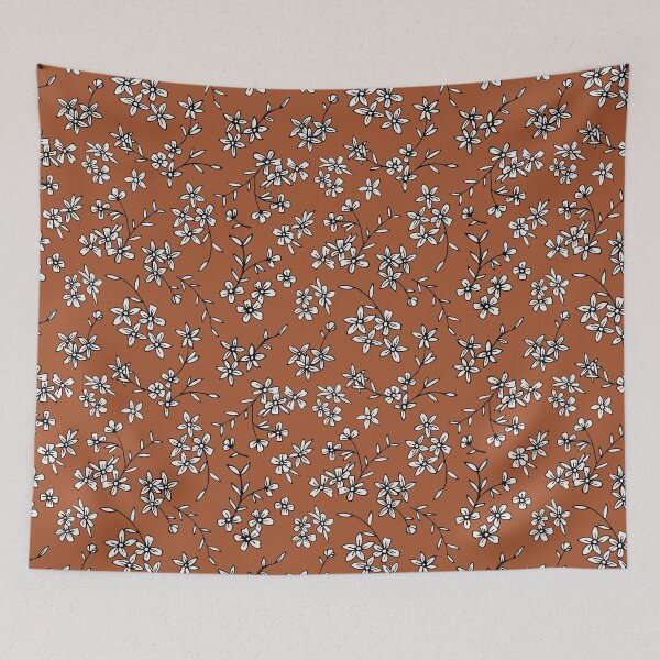 Item preview, Brown & White Ditsy Floral designed and sold by StudioPosies.
