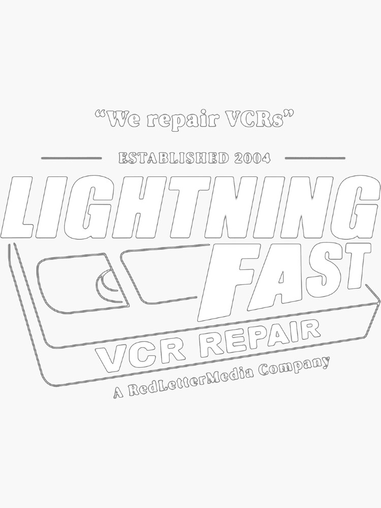 "Lightning Fast VCR Repair RedLetterMedia" Sticker by IsaacFritsch