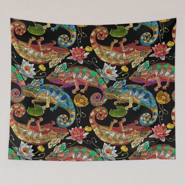 Item preview, Chameleons and water lilies designed and sold by matrioshka.