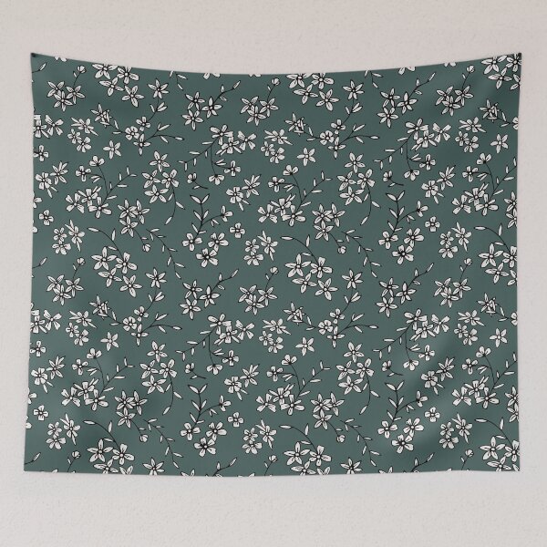 Item preview, Teal & White Ditsy Floral designed and sold by StudioPosies.