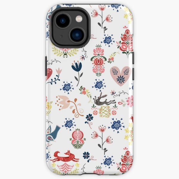 Swedish Scandinavian Norwegian Folk Art Pattern iPhone Tough Case