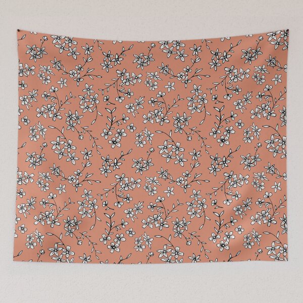 Item preview, Coral & White Ditsy Floral designed and sold by StudioPosies.