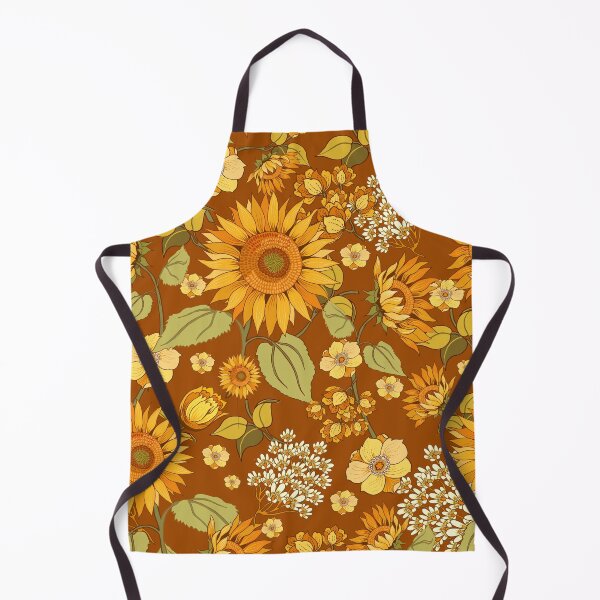 Item preview, 70s vintage retro flowers warm colors, orange, boho,  designed and sold by chrissyink.