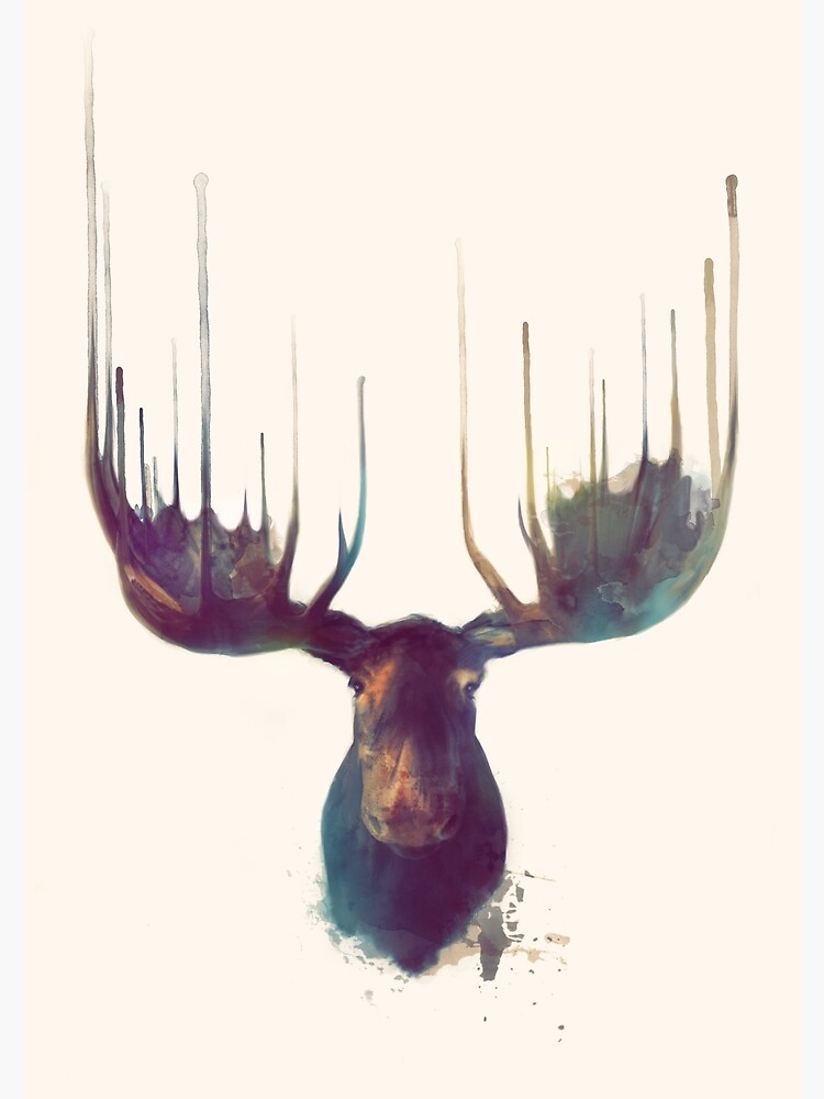 Thumbnail 2 of 2, Greeting Card, Moose designed and sold by Amy Hamilton.
