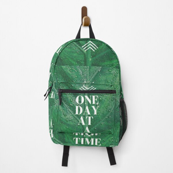 Item preview, one day at a time - green poster, quote of the day and everyday - Menal Health Matter designed and sold by SpiralStairShop.