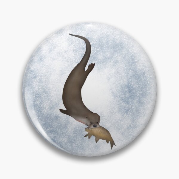 Item preview, North American River Otter & Fish designed and sold by OTTERFAMILY.