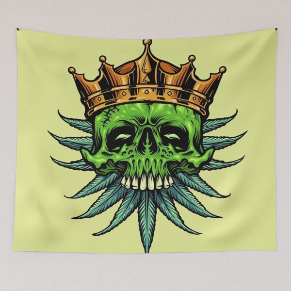 Item preview, King gold crown skull marijuana leaves  designed and sold by ESDT.