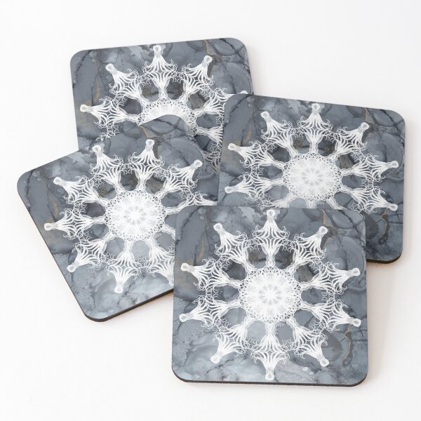 Item preview, Ink and gold vintage octopus gray mandala designed and sold by SilverSpiral.