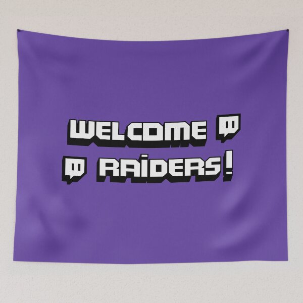 Aperçu de l'œuvre BIENVENUE AUX RAIDERS ! Twitch violet créée et vendue par planDpromotions.