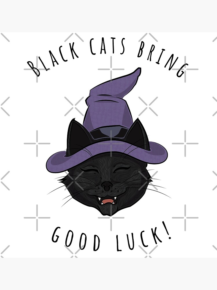 "Black Cats Bring Good Luck! (With Fur Texture)" Poster by MorphMaiden