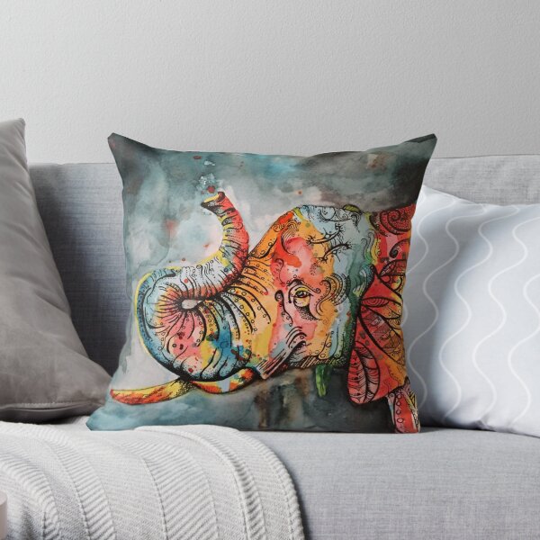 Circus Elephant Throw Pillow
