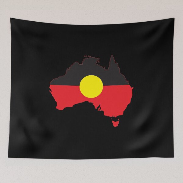 Item preview, Aboriginal Flag In Australia Map #2 designed and sold by SalahBlt.