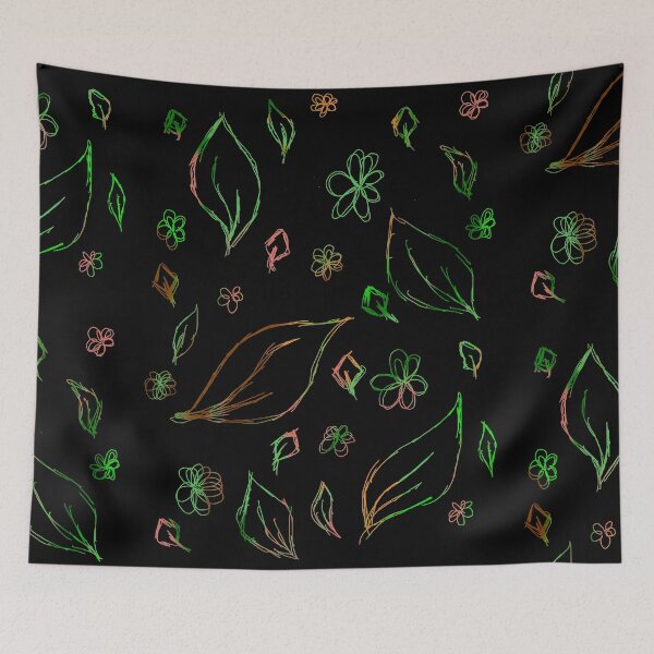 Item preview, Patrón abstracto colorido de hojas y flores designed and sold by TheBattenworld.