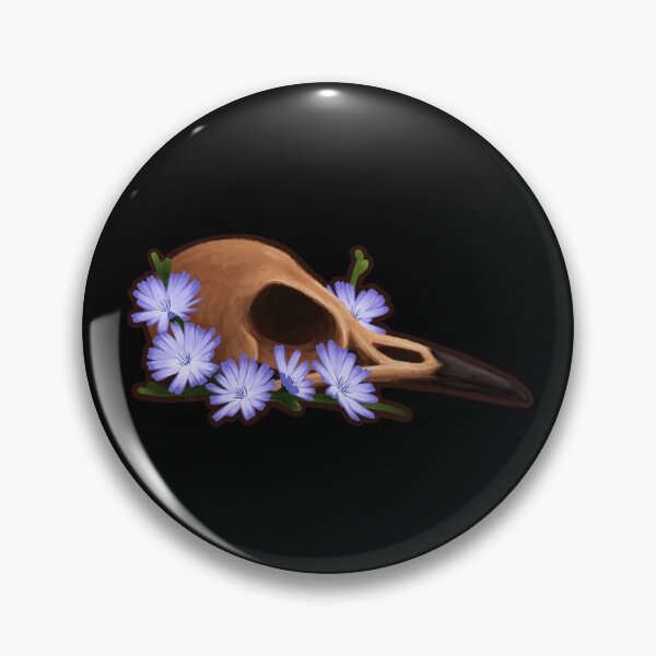Item preview, Wren Skull with Chicory Flowers designed and sold by travelingwren.