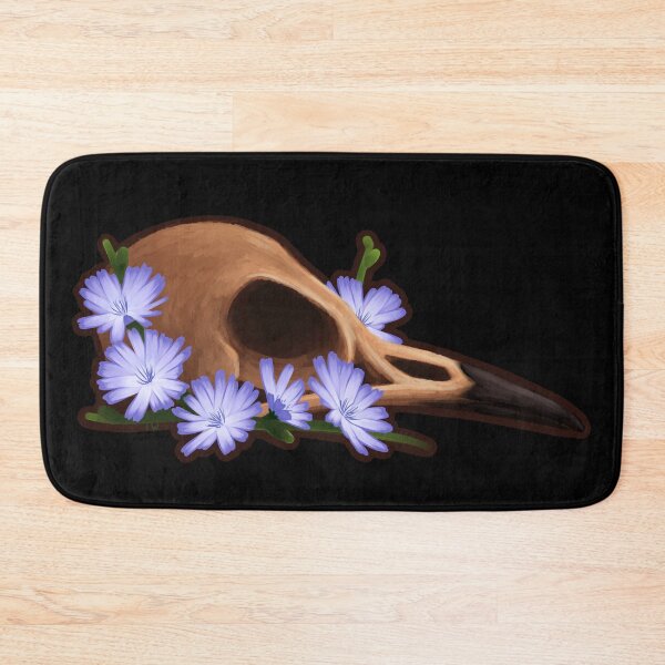 Item preview, Wren Skull with Chicory Flowers designed and sold by travelingwren.