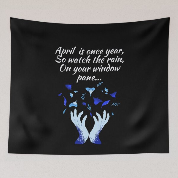 Item preview, April rain flowers rainy day theme gifts (in black) designed and sold by RebelliousRosee.