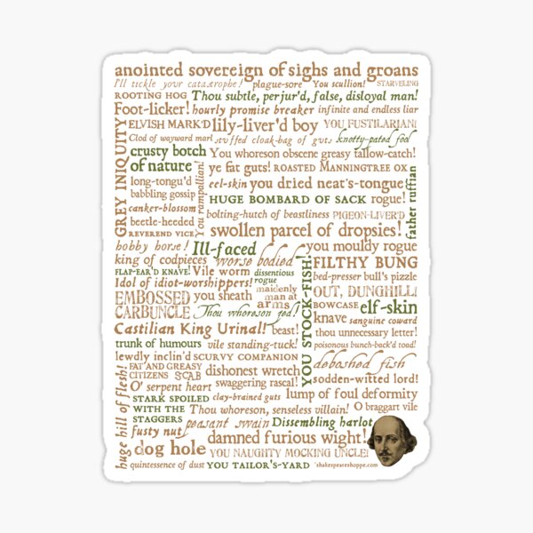 Shakespeare Insults Dark - Revised Edition (by incognita) Sticker