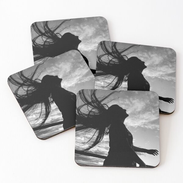 Item preview, A long haired female silhouette looking free under the sky designed and sold by FCEalin.