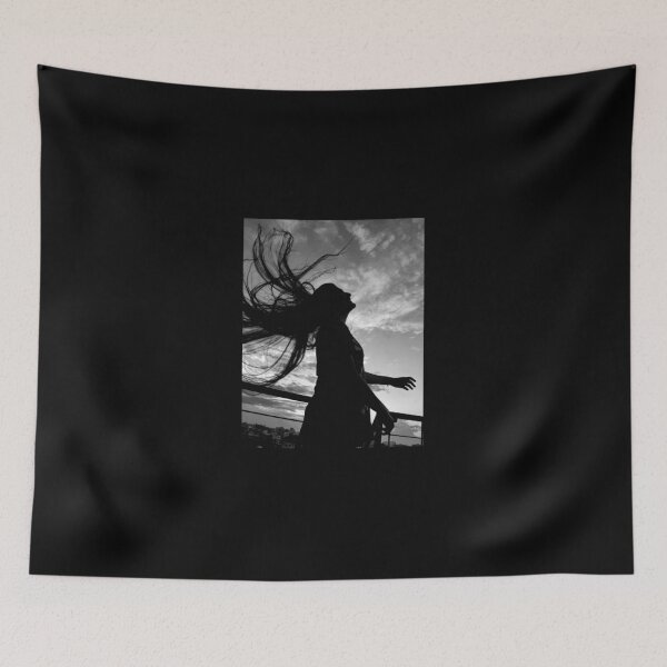 Item preview, A long haired female silhouette looking free under the sky designed and sold by FCEalin.