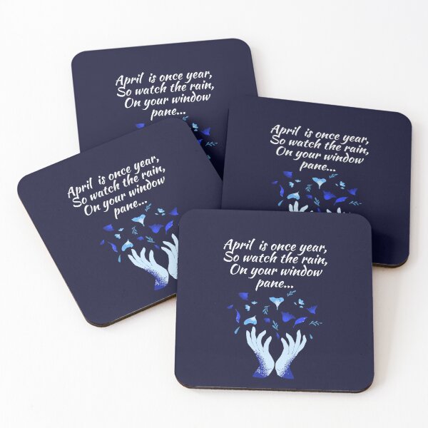 Item preview, April rain flowers rainy day theme gifts (in dark blue) designed and sold by RebelliousRosee.