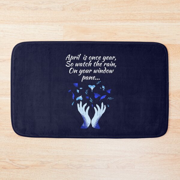 Item preview, April rain flowers rainy day theme gifts (in dark blue) designed and sold by RebelliousRosee.