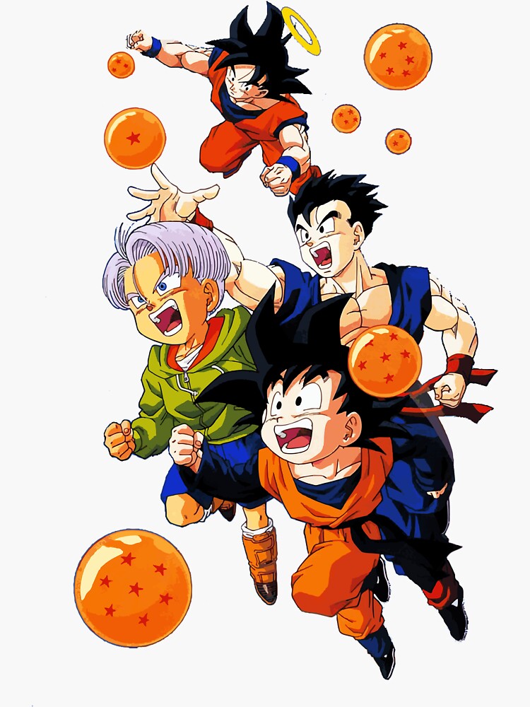 "goten goku trunks gohan charakter" Sticker for Sale by rexblue0 Redbubble