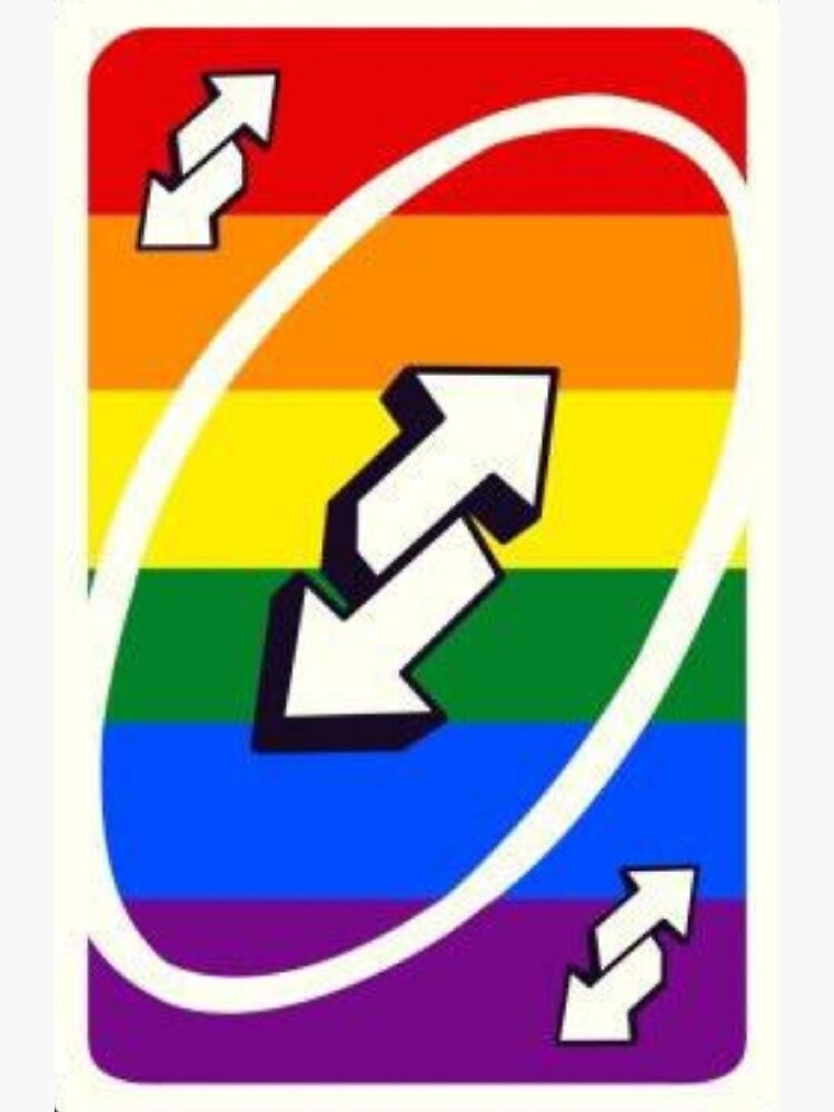  uno reverse rainbow flag card design sticker for sale by