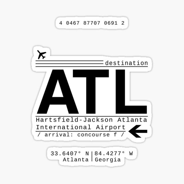 ATL Atlanta International Airport Call Letters Sticker
