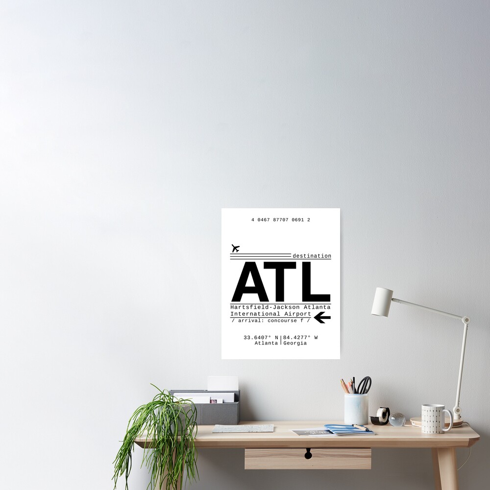 Atl Atlanta International Airport Call Letters Poster For Sale By Adventureliela Redbubble