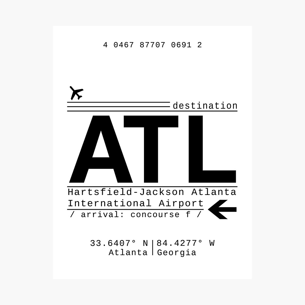 Atl Atlanta International Airport Call Letters Poster By Adventureliela Redbubble